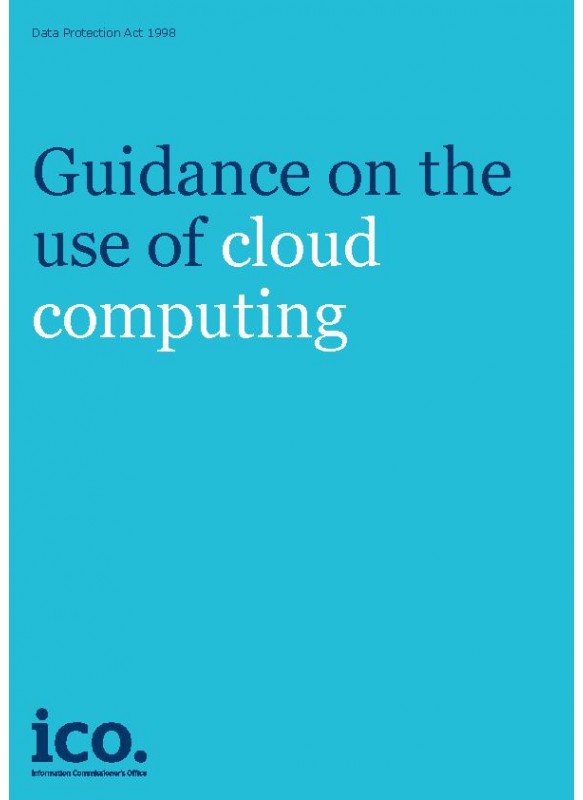 Guidance on the use of cloud computing 