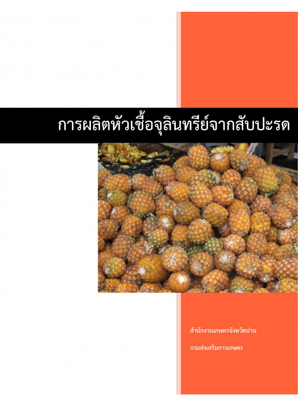 การผลิตหัวเชื้อจุลินทรีย์จากสับปะรด การผลิตหัวเชื้อจุลินทรีย์จากสับปะรด