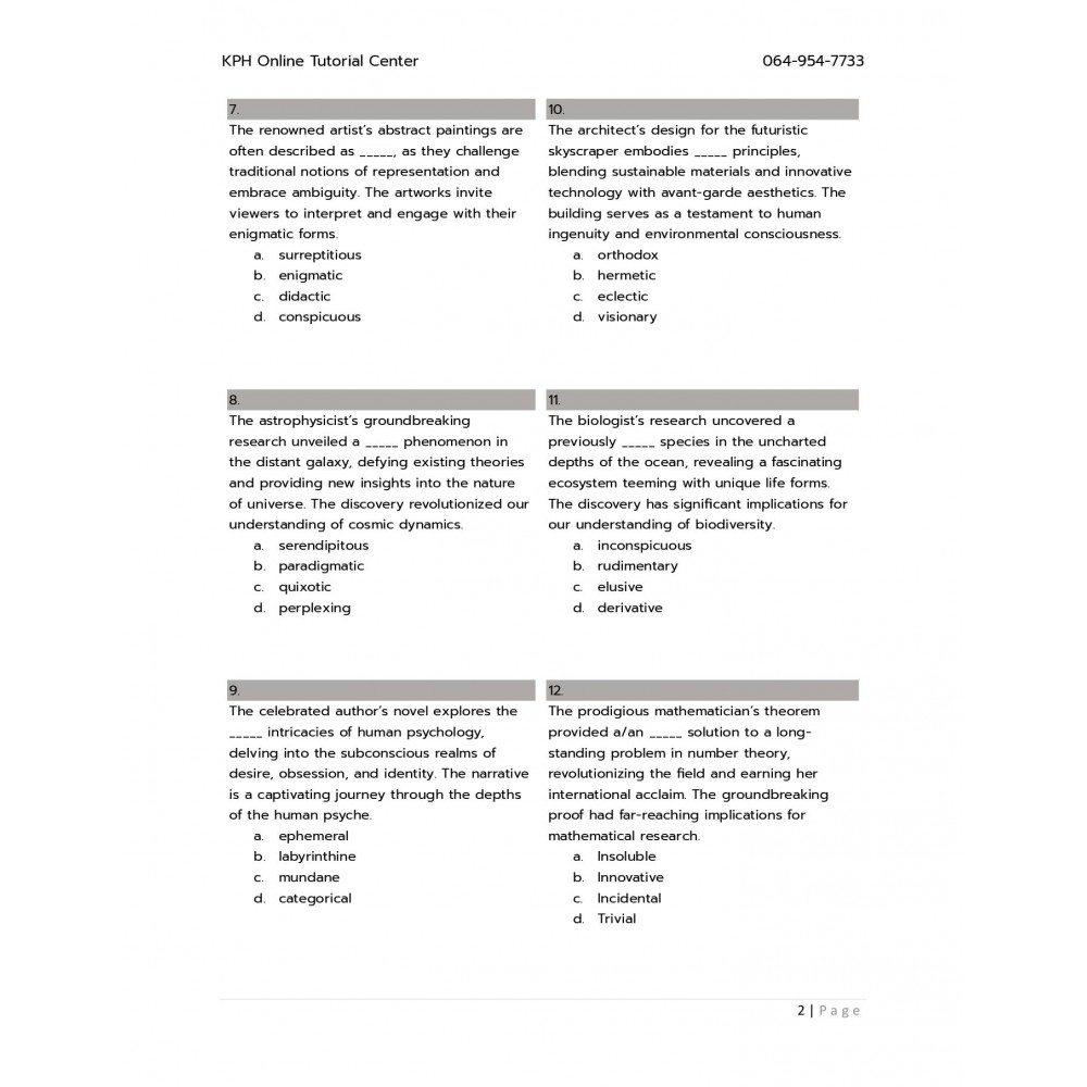 Digital SAT Vocab 100 practices